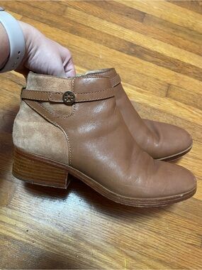 Tory Burch brown leather ankle boots booties